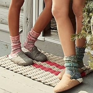 J. Crew Pacific Sherpa lined Felt Mule - Gray, size 9